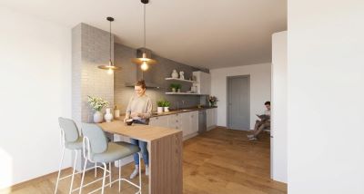 Cocina clásica blanca-madera